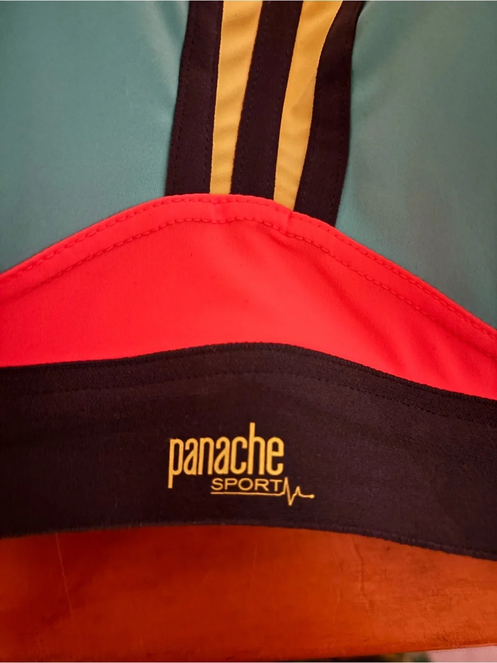 Panache Sports Bra no underwire.  Solid support, colorful, and stylish.